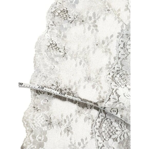 Romantic Ethereal Off White Lace Mesh Overlay Dress Cottagecore Fairycore Sz S - Picture 10 of 11